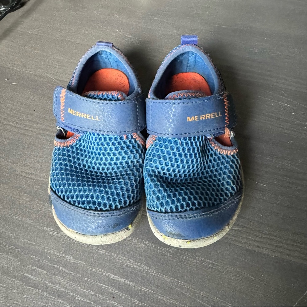 Merrell Bare Step H2O Kids Navy and Orange  Water Shoes